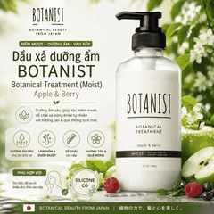 Dầu Gội Xả BOTANIST Moist Nắp Đen Dưỡng Ẩm Phục Hồi Tóc Khô Xơ Rối Chai  Nhật Bản 460ml