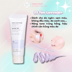 Kem Lót The Face Shop Air Cotton Make Up Base - 02 TÍM LAVENDER Tuýp 35g