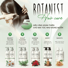 Combo 2 Món Gội Xả BOTANIST Smooth Nắp Trắng Suôn Mượt Cho Tóc Rối, Mềm Mượt Như Lụa Chuẩn Salon Tại Nhà