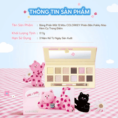 Bảng Phấn Mắt 12 Màu Đa Năng Colorkey, Kèm Cọ Tiện Lợi  Bloom Chase 12-Color Eyeshadow Palette 17.7g