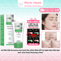 [MUA 1 TẶNG 1] Gel Rửa Mặt Dermacos Làm Sạch Sâu, Giảm Nhờn Hỗ Trợ Ngừa Mụn Hiệu Quả Anti-Acne Deep Cleansing 150ml - TẶNG 1 MASK JM