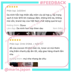 Combo Cocoon 2 Món 1 Nước Tẩy Trang Bí Đao 500ml + 1  Toner Sen  Hậu Giang 310ml