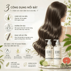Dầu Gội Xả BOTANIST Moist Nắp Xám Dưỡng Ẩm Tự Nhiên Cho Tóc Khô Xơ Làm Sạch Dịu Nhẹ  Nhật Bản 460ml