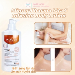 Dưỡng Thể Mincer Pharma Vita C Infusion Dưỡng Trắng Chống Lão Hóa Ẩm Mịn Da Body Lotion Ba Lan Chai 250ml