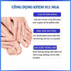 Kem Bôi Giảm Nấm Móng KPEM 911 Diệt Khuẩn Phục Hồi Giúp Móng Chắc Khỏe 30ML Nga