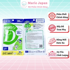 Viên Uống DHC Bổ Sung Vitamin D Hỗ Trợ Hấp Thụ Canxi Tăng Sức Đề Kháng Ngừa Loãng Xương Nhật Bản Gói 30 Ngày