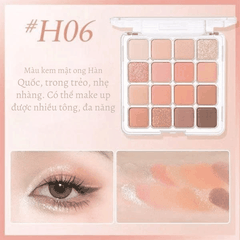 Bảng Phấn Mắt Đa Năng 16 Ô Hold Live Nhũ Sáng Siêu Mịn Lì Sunset Magic Eyeshadow Tray HL716 19,2g