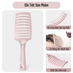 Lược Chải Tóc Massage Da Đầu Gỡ Rối Đệm Khí Tạo Kiểu Tóc Xoăn Dài Phồng Chân Tóc Tiện Lợi - MÀU HỒNG