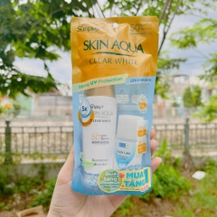 Kem Chống Nắng Skin Aqua CLEAR WHITE NẮP VÀNG - 25G ( CHAI LẺ )