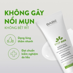 Kem Dưỡng Babe Stop AKN Mattifying Moisturiser Dưỡng Ẩm Kiềm Dầu Phục Hồi Da Giảm Mụn 50ml