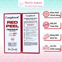 Serum Red Peel Compliment AHA 30% + BHA 2% Tái Tạo Da Dưỡng Sáng Giảm Mụn Hiệu Quả Chai 27ml