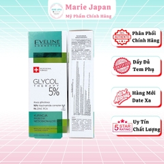 Serum Eveline 5% Glycol Therapy Sáng Da Mờ Thâm Mụn Hỗ Trợ Cải Thiện Nếp Nhăn Chai 18ml