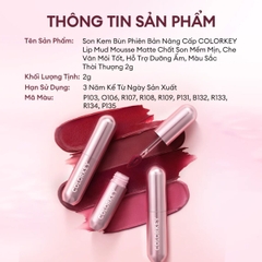 Son Kem Bùn Colorkey Mềm Mịn Lâu Trôi Tự Nhiên Mousse Matte Lip Mud 2g