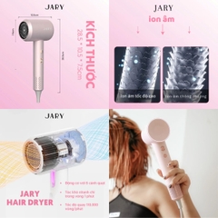 Máy Sấy Tóc Ion Âm Jary Sấy Nhanh Mượt Tóc Chăm Sóc Toàn Diện Hair Dryer Hồng 