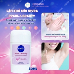 Lăn Sáp Nivea Pearl & Beauty Khử Mùi Dưỡng Da Trắng Sáng Mịn Màng Mờ Thâm 50ml