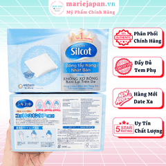 Bông Tẩy Trang Silcot Làm Sạch Nhẹ Nhàng Không Sơ Bông Unicharm Nhật Bản Hộp 82 Miếng