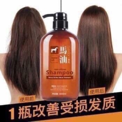 Set Gội Xả Mỡ Ngựa Horse Oil Không Silicon Mềm Mượt Nhật 600ml