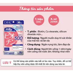 Viên Uống DHC Biotin Giảm Rụng Giúp Mọc Tóc Đẹp Da Nhật 30 Ngày
