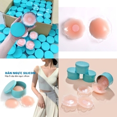 Miếng Dán Ngực Silicon Tàng Hình Hộp Xanh 5 Cặp Trong Suốt Che Nhũ Hoa Siêu Mỏng Tái Sử Dụng Nhiều Lần
