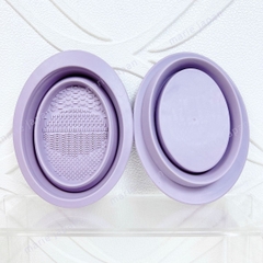 Chậu Vệ Sinh Cọ Makeup Silicon Gấp Gọn Làm Sạch Cọ Bông Mút Dễ Dàng
