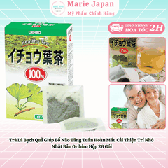 Trà Lá Bạch Quả Ginkgo Biloba Orihiro Hộp 26 gói