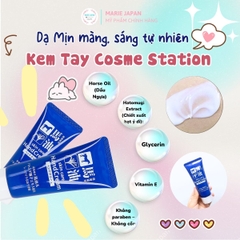 Kem Dưỡng Da Tay Cosme Station Chiết Xuất Dầu Ngựa & Hatomugi Hand Cream Dưỡng Ẩm Mềm Da Ngăn Nứt Nẻ Nhật Bản Tuýp 60g