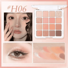 Bảng Phấn Mắt Đa Năng 16 Ô Hold Live Nhũ Sáng Siêu Mịn Lì Sunset Magic Eyeshadow Tray HL716 19,2g