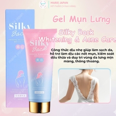 Gel Mụn Lưng Silky Back Whitening & Acne Care Giảm Dầu Mụn Dưỡng Sáng Mờ Thâm Da Nhật Bản  Tuýp 100g