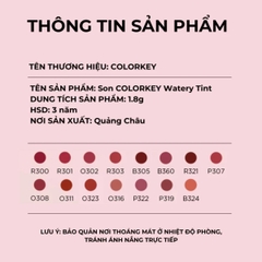 Son Kem Lì Colorkey Soft Matte Water Tint Bền Màu Lâu Trôi Siêu Mịn Môi