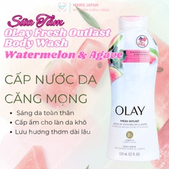 Sữa Tắm Olay Fresh Outlast Body Wash Hương Dưa Hấu Tươi Mát Dưỡng Ẩm Mịn Da Mỹ Chai 650ml