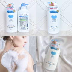 Sữa Tắm Cow Tim Xanh Dịu Nhẹ Cho Làn Da Nhạy Cảm Dưỡng Ẩm Mềm Mại Căng Bóng Nhật Bản 500ML