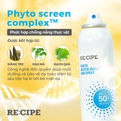Xịt Chống Nắng Recipe Phyto Water Defense Sun Spray Bảo Vệ Da Dưỡng Ẩm Chống Nước Không Trôi Hàn Quốc