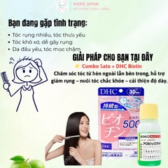 Combo 2 Món 1 Tinh chất Sato 30ml + 1 Gói Viên uống DHC Biotin 30 Ngày