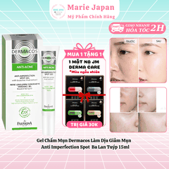 [MUA 1 TẶNG 1] Gel Chấm Mụn Dermacos Anti Acne Anti Imperfection Spot Tuýp 15ml - TẶNG 1 MASK JM