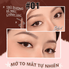 Gel Kẻ Mắt Pinkflash Nét Siêu Mảnh Không Lem Chống Thấm Nước ProTouch Eyeliner Pencil E13