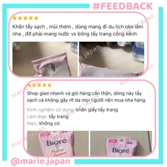 Khăn Tẩy Trang Biore Dưỡng Ẩm Sạch Da Makeup Remove Cleansing  Nhật Bản Túi 10 Miếng