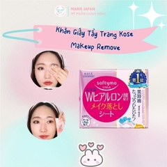 Khăn Giấy Tẩy Trang Kose Softymo Makeup Remover Sạch Nhanh Dịu Nhẹ Tiện Lợi Nhật Bản Gói 52 Miếng