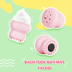 Mút Rửa Mặt Bạch Tuộc Vacosi Silicone Mềm Mại Tạo Bọt Dễ Dàng Giúp Da Sạch Sâu Hàn Quốc - GIAO MÀU NGẪU NHIÊN