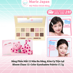 Bảng Phấn Mắt 12 Màu Đa Năng Colorkey, Kèm Cọ Tiện Lợi  Bloom Chase 12-Color Eyeshadow Palette 17.7g