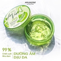 Gel Dưỡng Ẩm Lô Hội Arumore Aloe Vera 99% Làm Dịu Da Phục Hồi Dưỡng Ẩm Toàn Thân – Hàn Quốc – Hũ 300ml