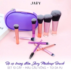 Bộ Cọ Makeup Jary Mềm Mịn Dễ Thao Tác Set 10 Cây Kèm Túi Da
