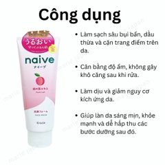 Sữa Rửa Mặt Kracie Làm Sạch Dịu Nhẹ Dưỡng Ẩm Mịn Da Naive Foaming Face Wash Nhật Bản Tuýp 130g