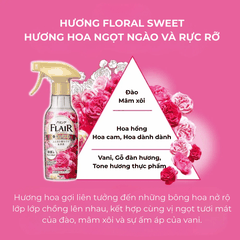Xịt Thơm Quần Áo FLAIR KAO Khử Mùi, Làm Phẳng Nếp Nhăn, Lưu Hương Nhật Bản Chai 270ml