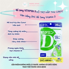 Viên Uống DHC Bổ Sung Vitamin D Hỗ Trợ Hấp Thụ Canxi Tăng Sức Đề Kháng Ngừa Loãng Xương Nhật Bản Gói 30 Ngày