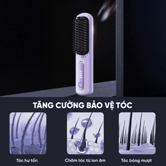 Lượt Điện Chải Tóc Jary Ion Electric Hair Comb  Không Dây Ion Âm Gỡ Rối Suôn Mượt, Tạo Kiểu Siêu Dễ