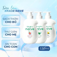 Sữa Tắm Kracie Naive Body Wash  Sạch Dịu Nhẹ Dưỡng Ẩm Mịn Màng  Nhật Bản 530ml