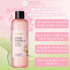 Nước Tẩy Trang Sen Hậu Giang Cocoon Sạch Bụi  Bẩn Siêu Mịn Dịu Êm Cho Da Rất Nhạy Cảm 500ml