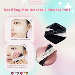 Set Bông Mút Trang Điểm Amortals Powder Puff Mềm Mại Đàn Hồi Nền Mịn Siêu Tốt