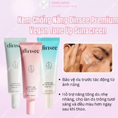 Kem Chống Nắng  Dinsee Premium Nâng Tone Triệt Sắc Ráo Mịn Vegan Tone Up Sunscreen SPF50+ PA++++ Hàn Quốc 50ml