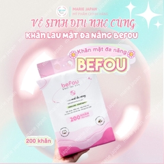 Khăn Lau Mặt Đa Năng Befou Không Xơ Bông Mềm Mịn Tiện Lợi Thân Thiện Với Da Túi 200 Khăn